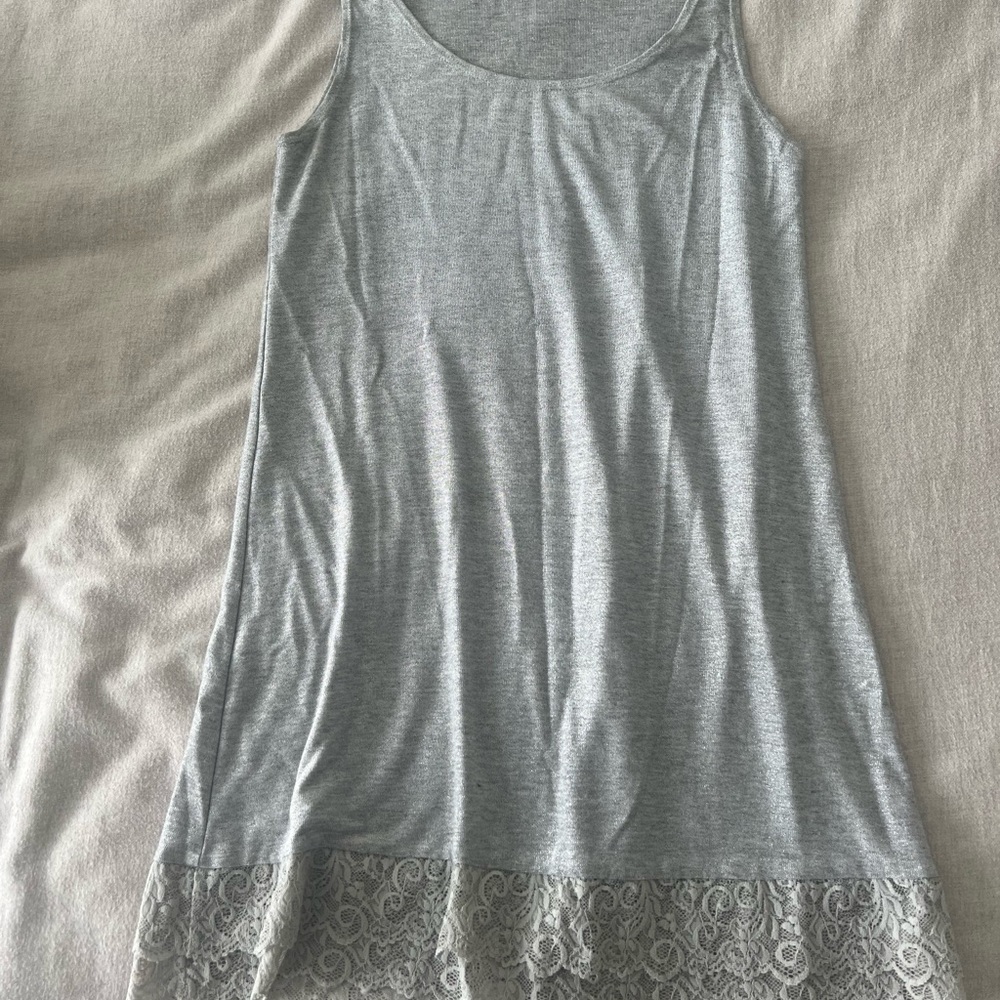 Free people silver dress with lace detailing